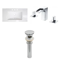 American Imaginations -in. W 1 Hole Ceramic Top Set In White Color