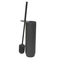 hometrends Black Toilet Brush and Holder,1 toilet bowl brush with metal handle and sandstone holder for bathroom use