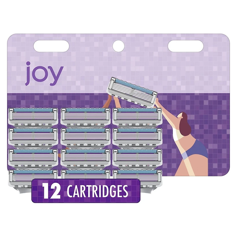 joy razor blade cartridge refill for women, 12 blade refills, 12CT