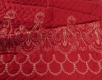 Marina Decoration Embroidered Stitching Coverlet Bedspread Ultra Soft Solid Bedding Summer Quilt Set with Quilted Sham