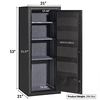 53" Tall Ammo Safe, Large Capacity Gun Ammo Storage Safe With Electronic Lock & Fire Protection (9.56 Cu. Ft.) - SA5520LZ-AMG-CA