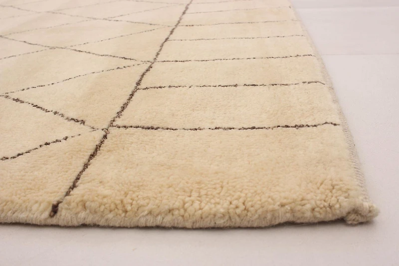 ECARPETGALLERY 5'1" x 7'10" Moroccan Tangier Hand-knotted Area Rug for Living Room, Dining Room and Bedroom in Ivory