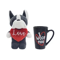 Bulldog Plush and Valentine Mug Two-Piece Set, Way to Celebrate