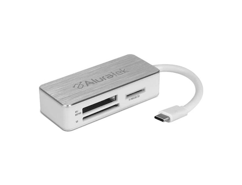 Lecteur de cartes Aluratek AUCRC303F SDXC / SDHC / MicroSD / MS USB 3.2 avec port USB-C