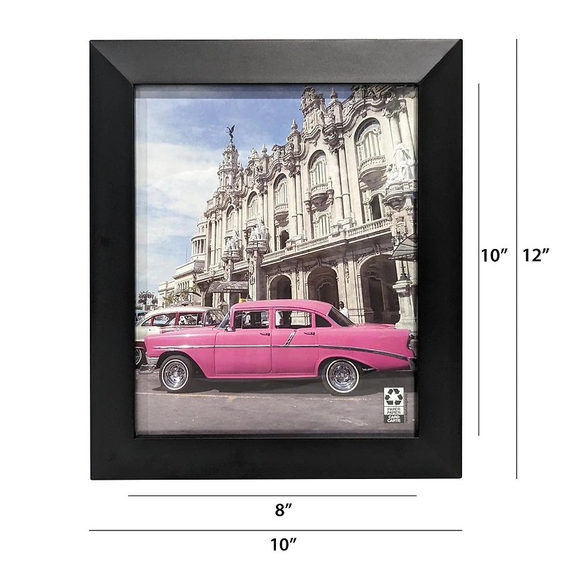 Hometrends 8x10 inch Wide Beveled Tabletop Picture Frame, Black, 8x10 Bevel Black Frame