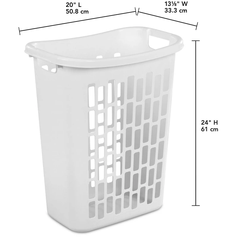 Sterilite Rectangular Open Hamper, White