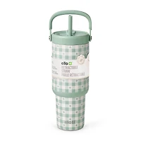 Ello Oasis Go Verre en acier inoxydable de 30 oz - pétales à carreaux