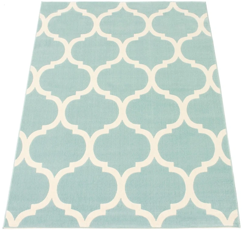 ECARPET Modern Area Rug for Dining Room, Living Room, Bedroom or Den Arbour Aqua