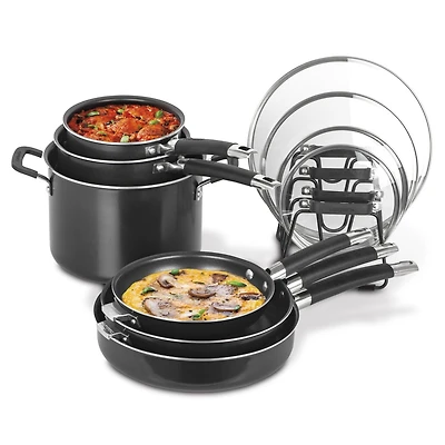 Cuisinart batterie de cuisine empilable en antiadhésive - N51I-11BKC