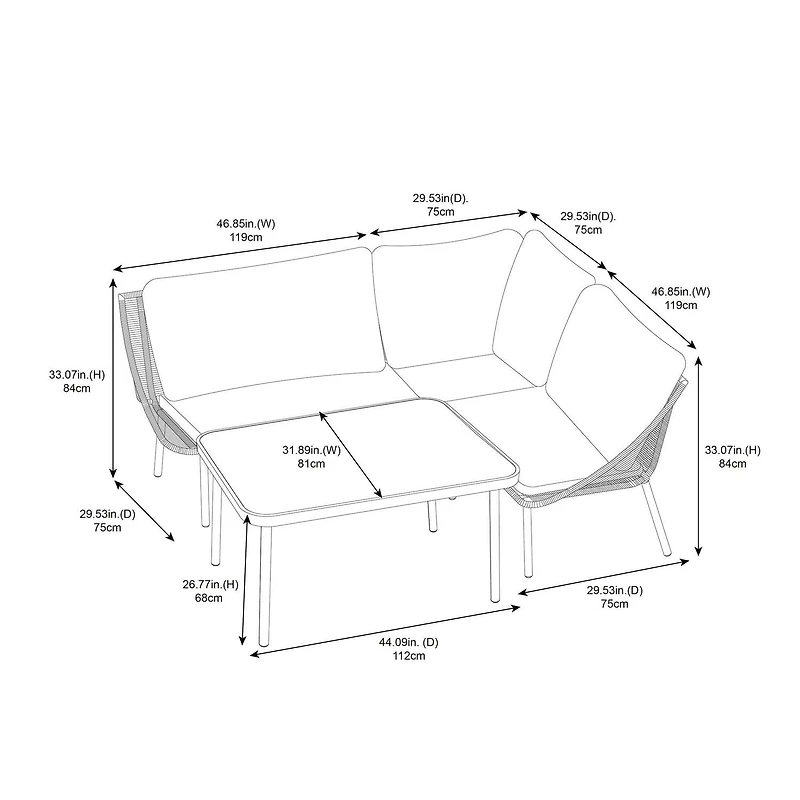 Ensemble modulaire Skyler hometrends