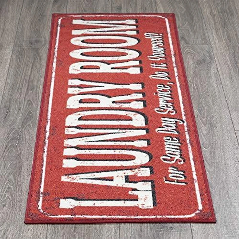 Tapis de couloir classique à sous-couche en caoutchouc de la collection Laundry
