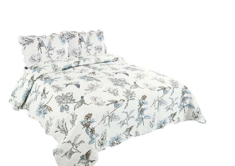 Marina Decoration Couvre-lit imprimé riche, couvre-lit ultra doux pour l'été, ensemble de literie avec taie d'oreiller matelassée