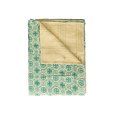 KANTHA COTTON THROW BLANKET 50" X 70"