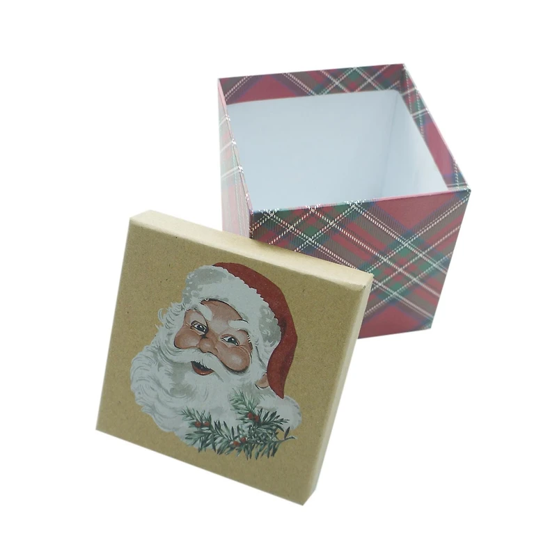 Holiday Time 4" x 4" x 4" Christmas  Box  4 IN SANT KRAFT BOX