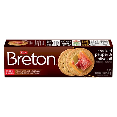 Breton Cracked Pepper and Olive Oil, Dare Crackers, 200 gr