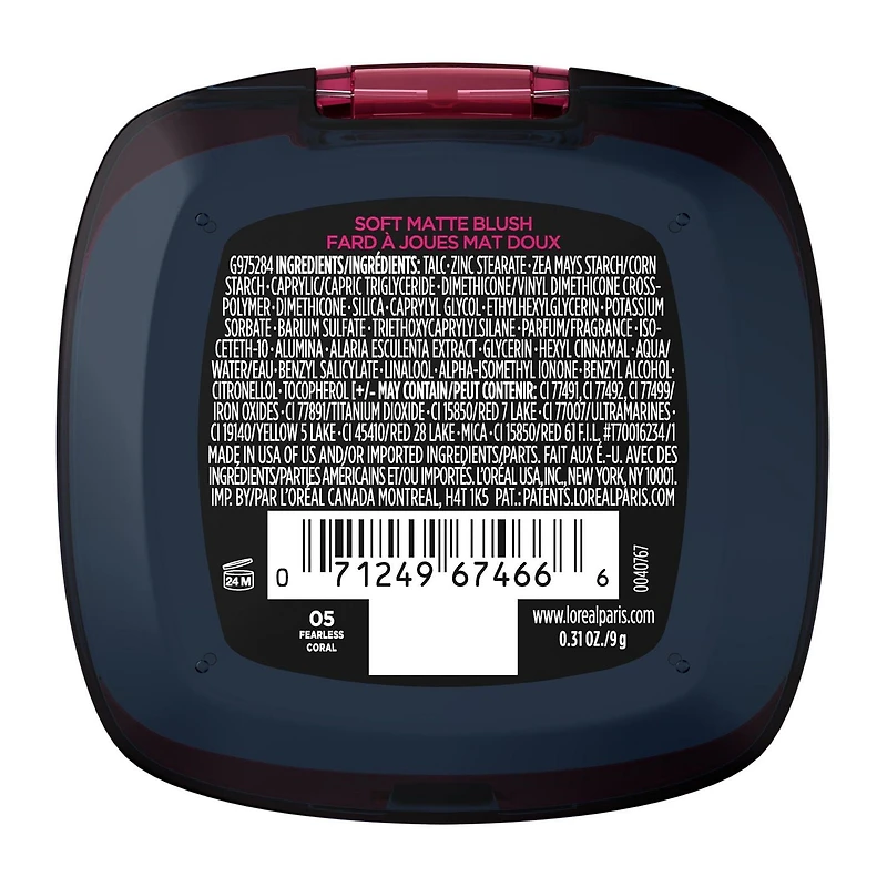 L'Oréal Paris Infallible 24H Freshwear Fard à Joues, Fini Doux Mat Hydrofuge, 9g Fard à Joues Longue Tenue