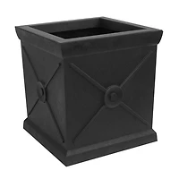 Tierra Verde 15" W x 16" H Allegro Monarch Square Self-Watering Planter - Black, Indoor/Outdoor