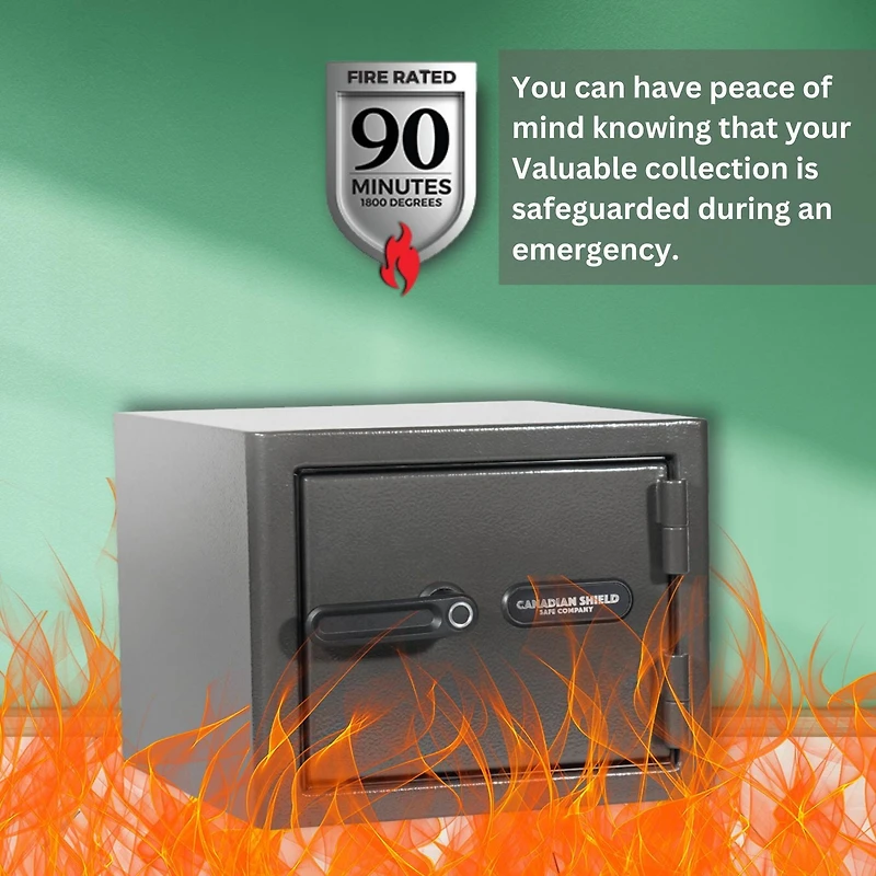 Coffre-fort pour la maison et le bureau de 11,5 po de hauteur de la série Diamond avec serrure biométrique et protection à triple joint [0,75 pi³]