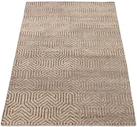 ECARPETGALLERY 5'2" x 7'10"  Moroccan Tangier Hand-knotted Area Rug for Living Room, Dining Room and Bedroom in Grey