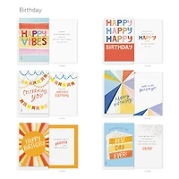 American Greetings - Assortiment en boîte de 30 cartes de fête avec enveloppes, cachets et boîte de rangement (motifs Kathy Davis, Gâteau)