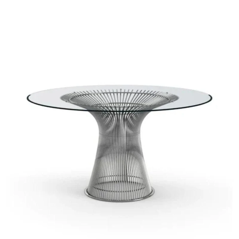 Palma Dining Table With Tempered Glass Top And Chrome Metal Base