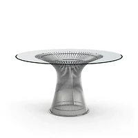 Palma Dining Table With Tempered Glass Top And Chrome Metal Base