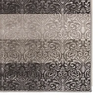 Tapis Evolution à rayures damassées 8 pi x 10 pi 3 po, gris et noir