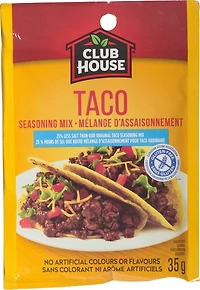 Club House, Dry Sauce/Seasoning/Marinade Mix, Taco, Less Salt 35 g