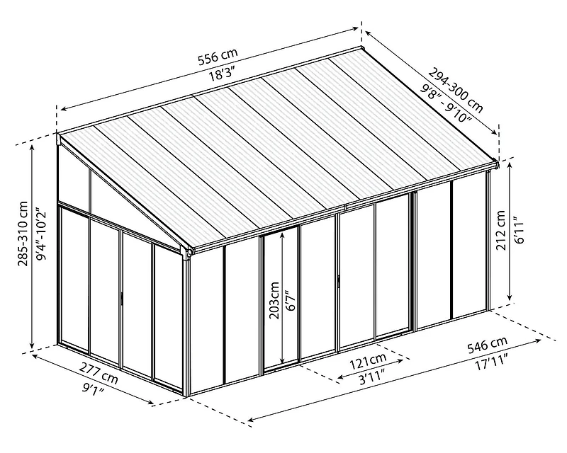 CANOPIA by PALRAM SanRemo 10 ft. x 18 ft. Sunroom, Patio Enclosure and Solarium - White
