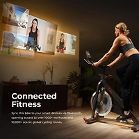 Sunny Health & Fitness Smart Pro Indoor Cycling Exercise Bike, Felt Resistance and Belt Drive with Bluetooth Connectivity and SunnyFit® App - SF-B901SMART