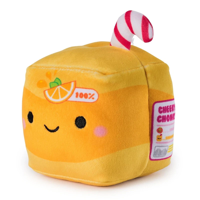 Cheeky Chonks Sitrus Squeeze, Peluche réversible, peluches sur le thème de la nourriture, peluche brique de jus de fruits à partir de 3 ans, orange, 11 cm