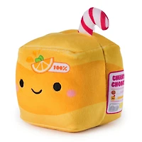 Cheeky Chonks Sitrus Squeeze, Peluche réversible, peluches sur le thème de la nourriture, peluche brique de jus de fruits à partir de 3 ans, orange, 11 cm