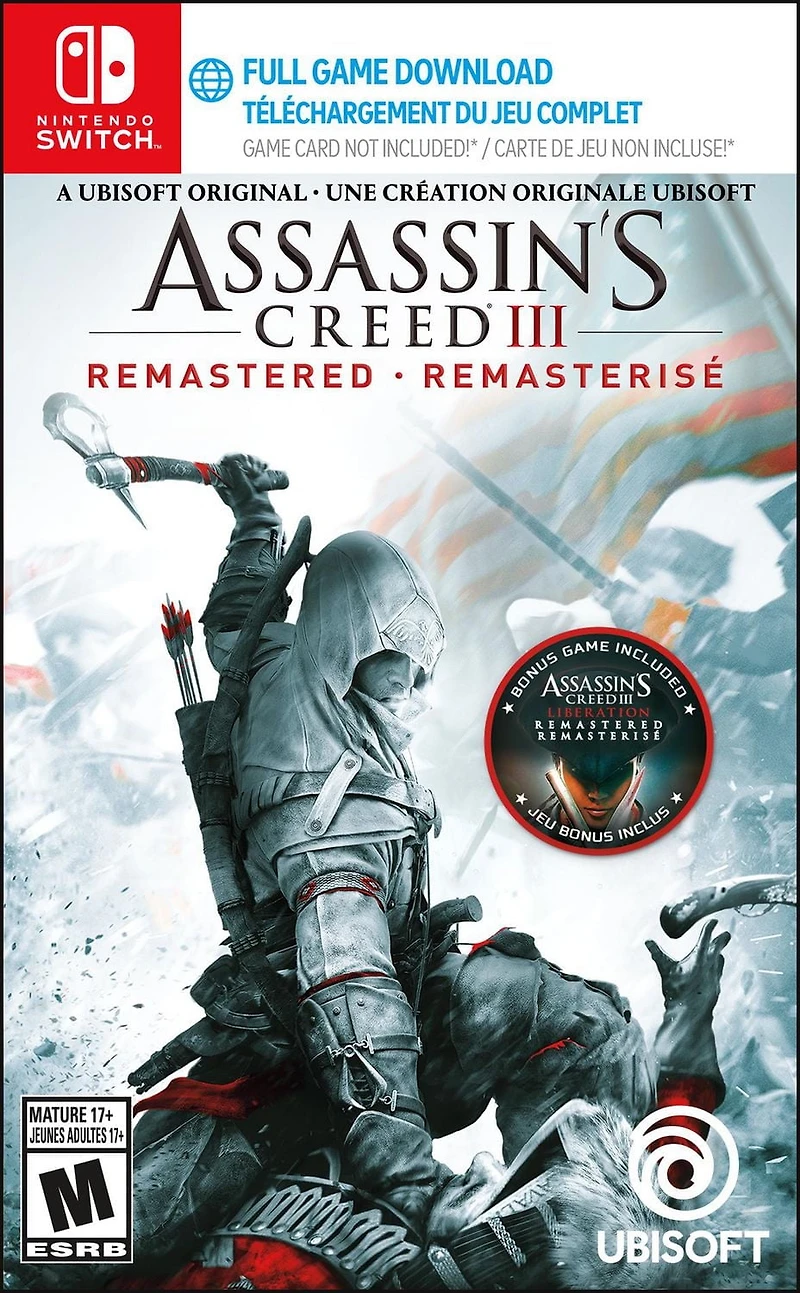 Assassin's Creed III: Remastered (Nintendo Switch) (Code in Box), Nintendo Switch