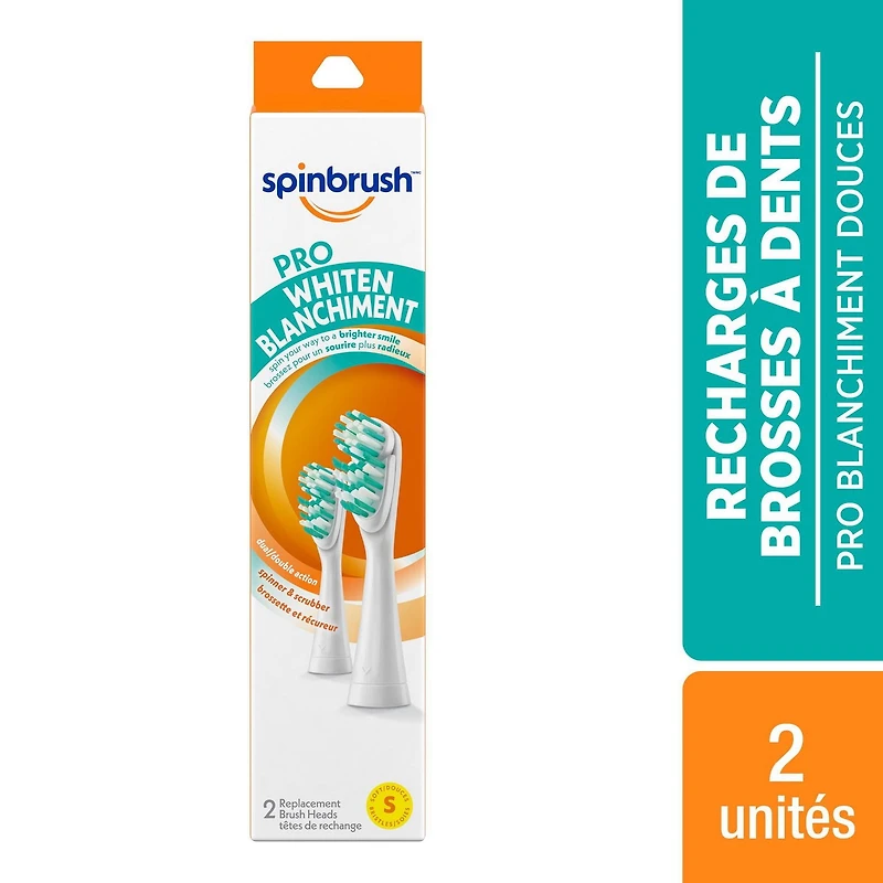 Têtes de rechange douces Spinbrush PRO WHITEN