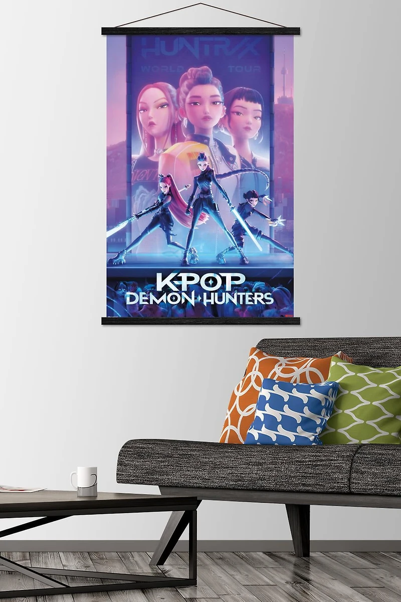 Netflix KPop Demon Hunters (2025) - One Sheet Wall Poster with Magnetic Frame, 22.375" x 34"