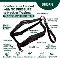 Harnais Pour Chien Ultimate Control De Grande Taille, Harnais En Nylon Noir Pour Grand Chien Avec Poignée Amovible Et Extension De Laisse, Harnais Pour Chien Sans Traction Par Sporn