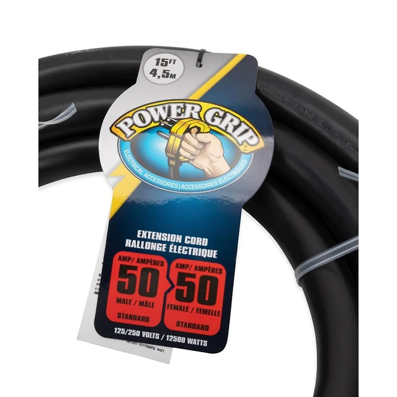 Camco’s Heavy-Duty 50-Amp RV Extension Cord with Power Grip Handles