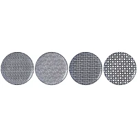 Plat principal Chiara Set de 4 assiettes à salade rondes en grès bleu