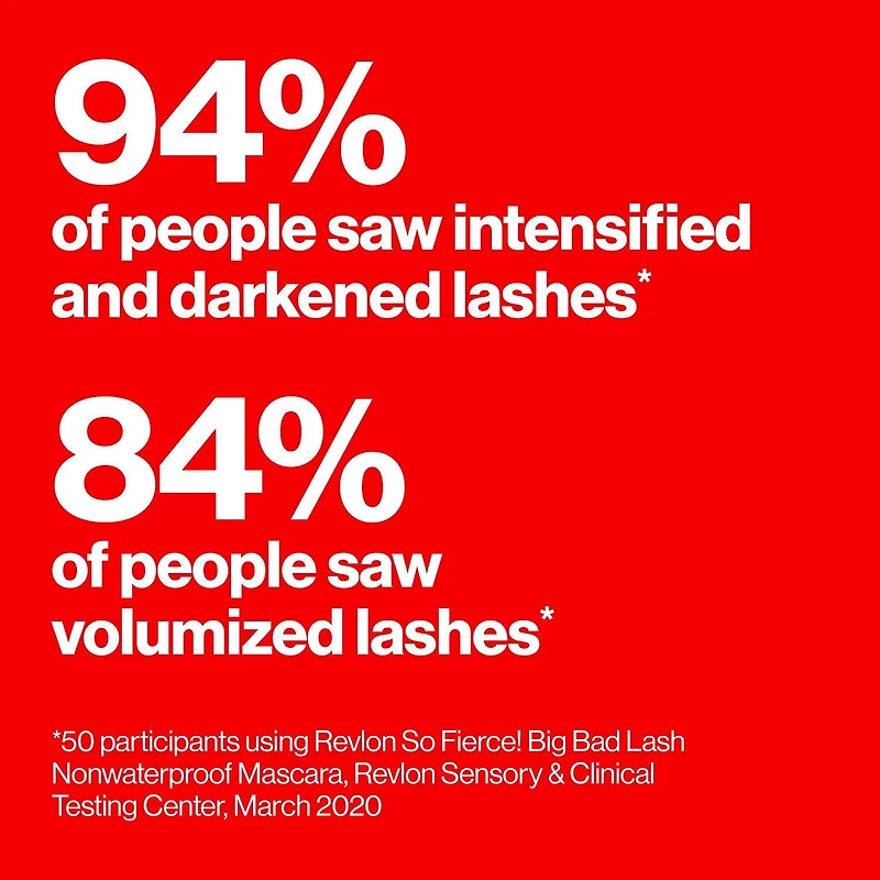 Revlon So Fierce! Big Bad Lash, Extreme Volume Mascara, 24hr Wear, 10mL, Volumizing Darkening Eyelash Tint