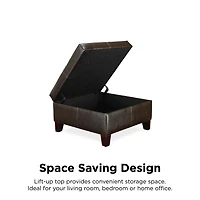 Pouf carré avec rangement de la marque « Dorel Living », Meuble de salle de séjour (espresso)