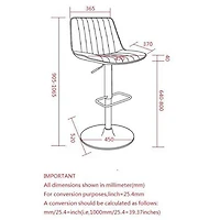 Contemporary Faux Leather & Metal Adjustable Air-Lift Stool, Set of 2 - Saddle & Black