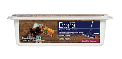 Bona Hardwood Floor Disposable Wet Cleaning Pads, 12 Count, Quick and Easy Cleaning