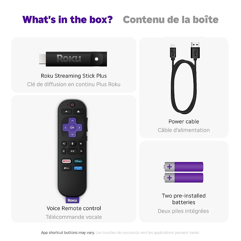 Roku® Streaming Stick Plus 2025 – 4K and HDR Roku Streaming Device for TV with Voice Remote – Free and live TV