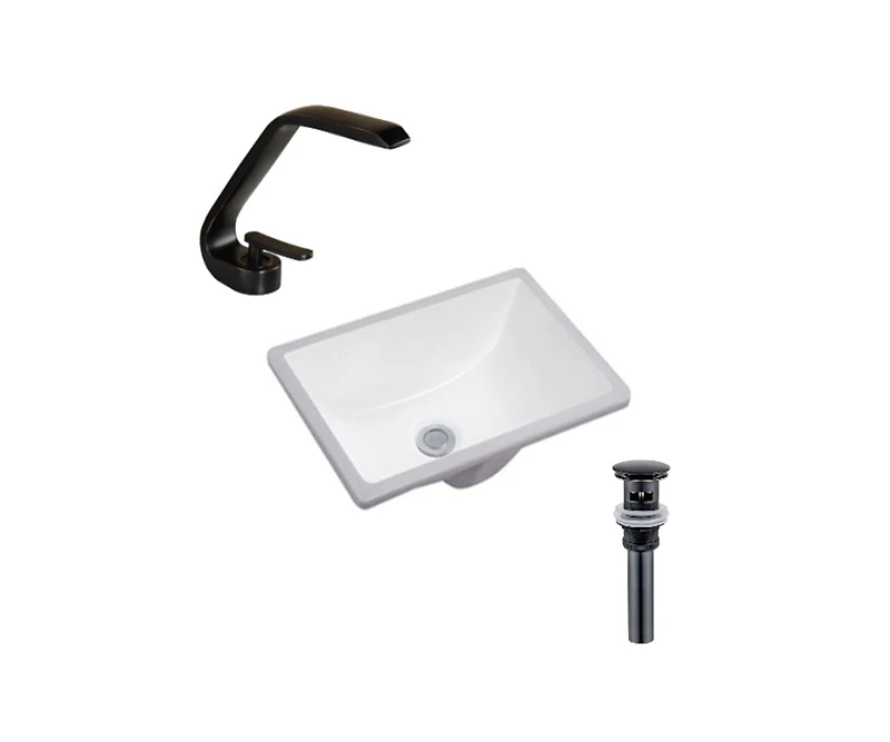 DROP Bath and Kitchen DR091102 Undermount Bathroom Sink Set