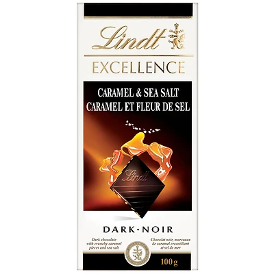 Chocolat noir Lindt EXCELLENCE Caramel et fleur de sel – Barre (100 g) 100 g