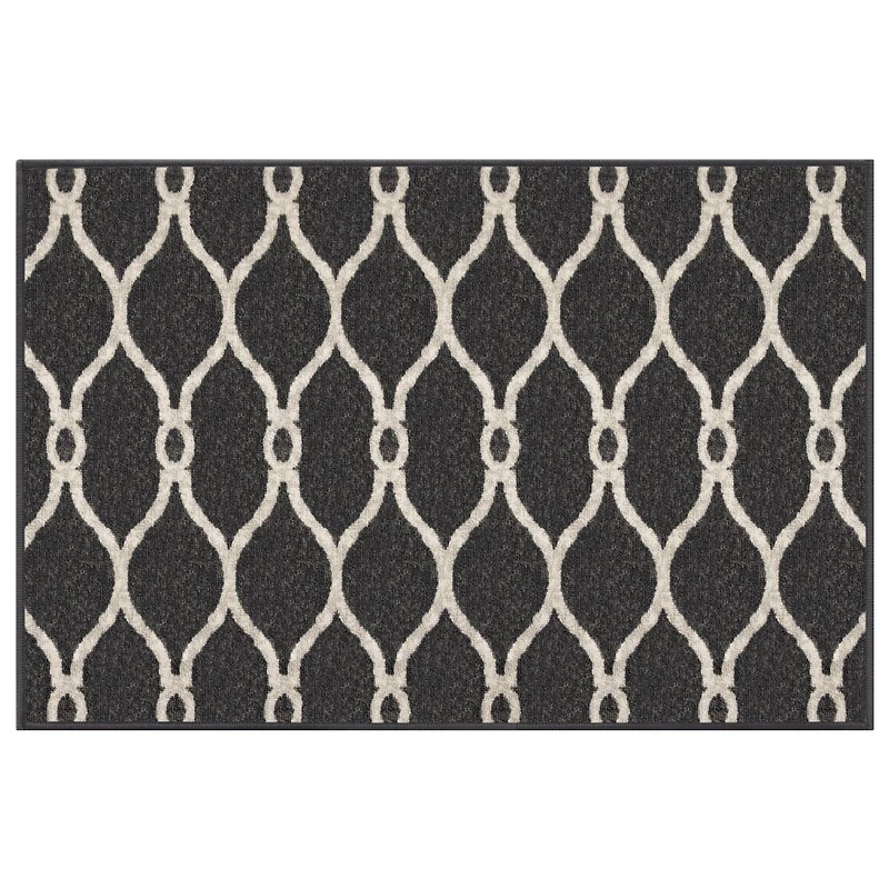 18"x30" Decorative Sharaya Mat, 18"x30" Decorative Sharaya Grey Printed Doormat