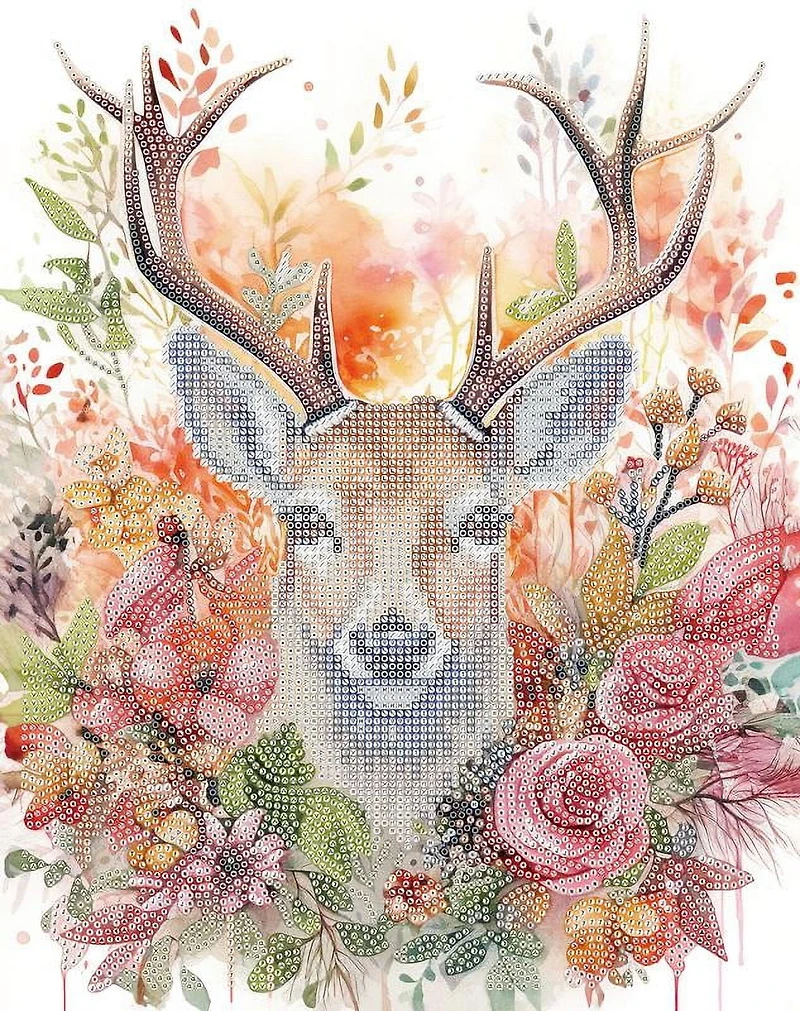 DIAMOND DOTZ® Cerf fleuri Édition Spéciale Kit d'art Broderie Diamant