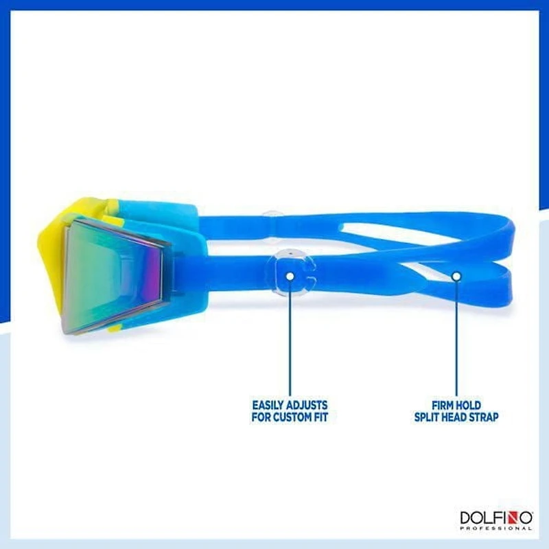 Dolfino Pro Edge Youth Watersport Swim Goggle - Blue/Yellow