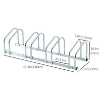 HOMCOM support de stationnement au sol pour vélos à 4 vélos support de rangement pour vélos organisateur de garage au sol pour une utilisation intérieure et extérieure
