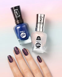 Sally Hansen - Vernis de finition Miracle Gel™, système de simili-gel en 2 étapes, sans lampe UV, jusqu'à 8 jours de couleur et brillance Couleur anti-écaillement et longue tenue